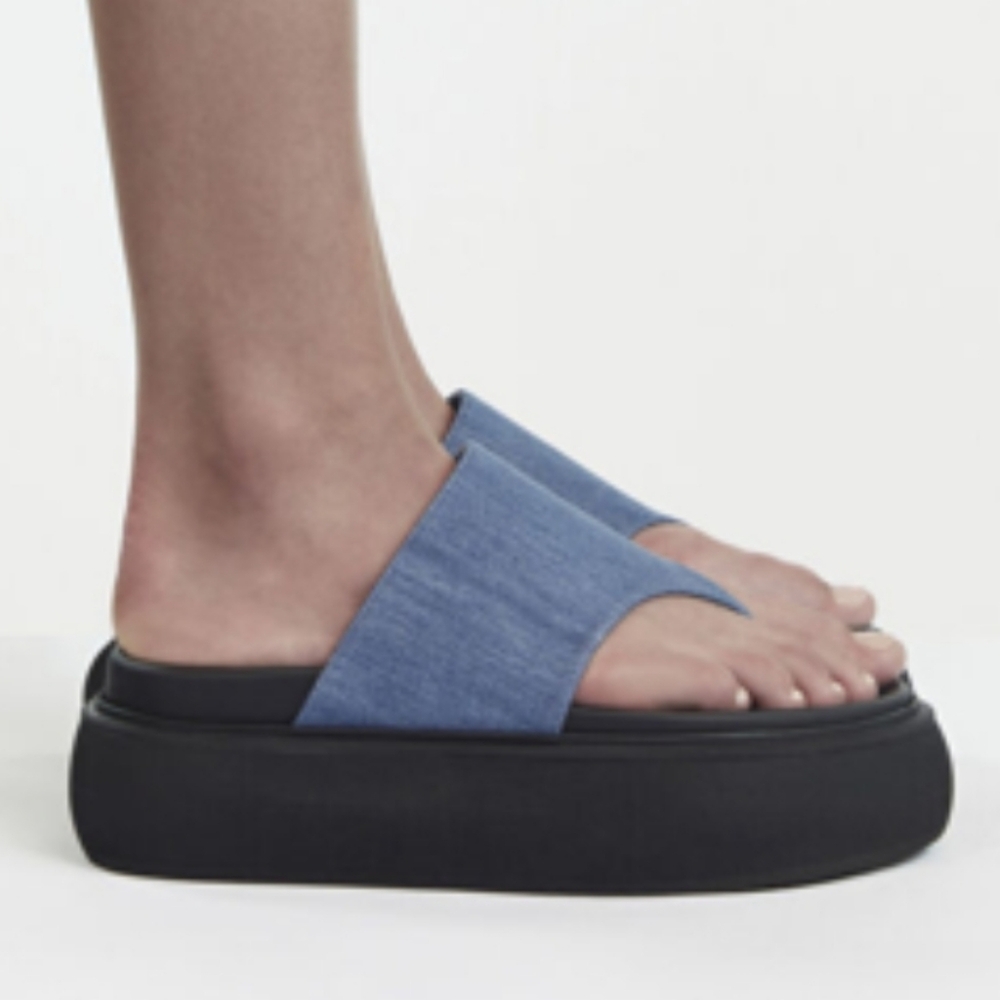 THE ATTICO Platform Denim Sandals - Picture 3 of 6